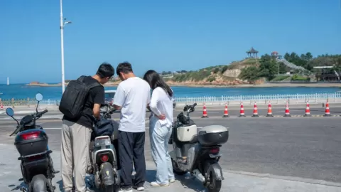 烟台养马岛“十一”临时管制，电动车不能这样进岛（山海风光）